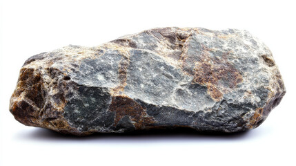 Fototapeta premium A weathered, asymmetrical stone with rough, uneven surfaces