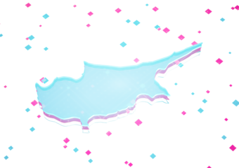 Illuminated Cyprus Data Map Neon Blue Light On Seamless Pattern 3D Illustration