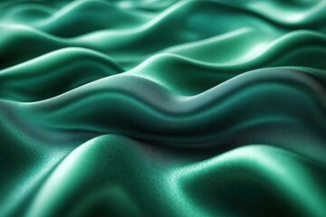 Fototapeta premium Teal Silk Fabric With Abstract Pattern