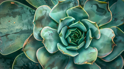 Succulent macro close-up with jade-green textures, natural botanical details for organic branding.