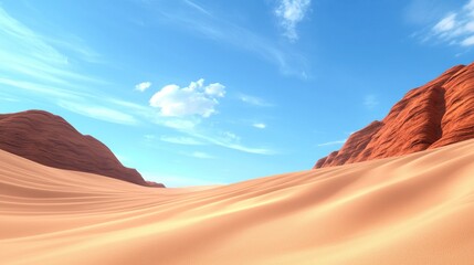 Naklejka premium Desert landscape with red mountains