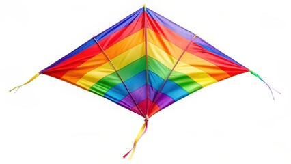 Rainbow Diamond Kite on White Background