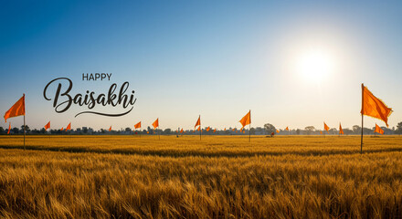 Baisakhi Celebration with Wheat Fields