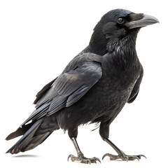 Image of a Detailed Crow on PNG Realistic, Intricate, and Perfectly Centered for Visual Precision