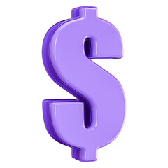Icon Dollar Symbol 3D Render