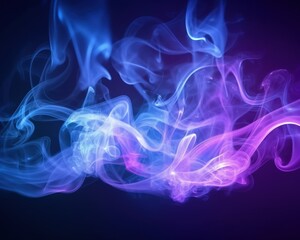 Obraz premium Elegant Colorful Smoke Blue and purple ethereal abstract for wallpapers, backgrounds and product visuals