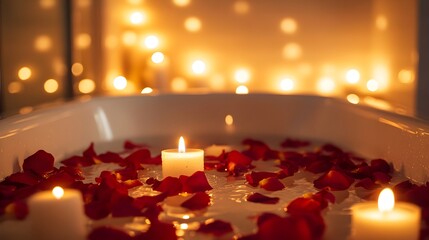 luxurious candlelit bath