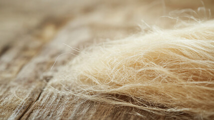 Obraz premium Corn silk strands resting on a wooden surface delicately