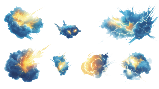 set of watercolor splashes