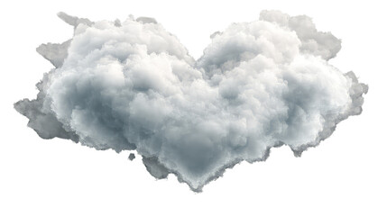 Obraz premium heart shaped cloud isolated on white transparent background PNG
