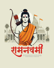 Shri Ram Navami Happy Ram Navami Social media Post template banner
