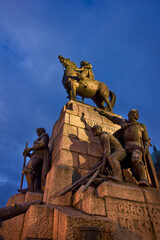 Grunwald Monument  at Matejko Square in Krakow's Old Town in Poland