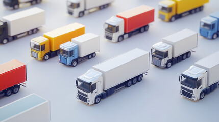 Semi trailer truck vector vehicle transport delivery cargo shipping illustration transporting set of trucking freight lorry semi-truck transportation isolated on white background