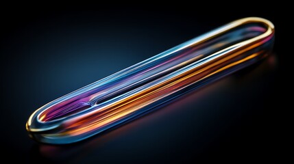 Colorful glass object, dark background, abstract art, design element