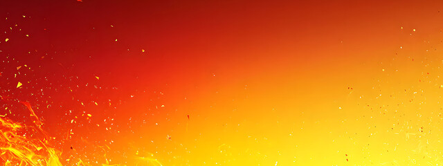 A background of red and yellow gradient, with sparks falling
