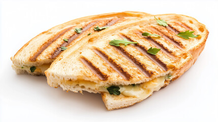 Grilled cheese sandwich isolated on white background