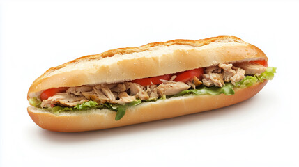 Tuna sandwich isolated on white background