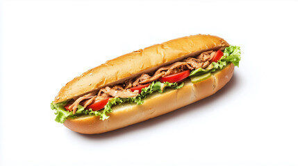 Tuna sandwich isolated on white background