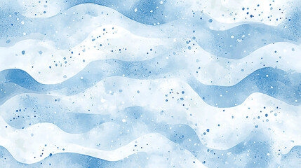Abstract blue watercolor waves with soft textures and splashes, evoking a serene aquatic atmosphere