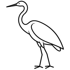 Obraz premium Minimalist Heron Line Art Vector