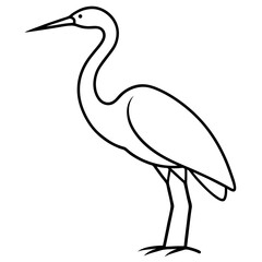 Fototapeta premium Minimalist Heron Line Art Vector