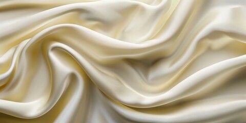 Obraz premium Soft beige silk fabric texture background with smooth waves for fashion and design templates