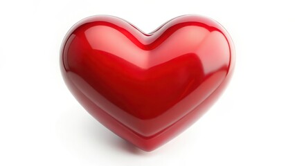 Fototapeta premium Red Heart Shape on White Background