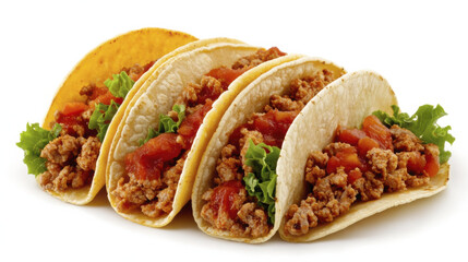 Delicious tacos filled with seasoned meat, fresh lettuce, and salsa