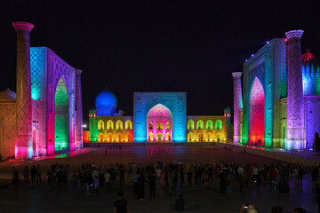 Night show at Registan square in Samarkand