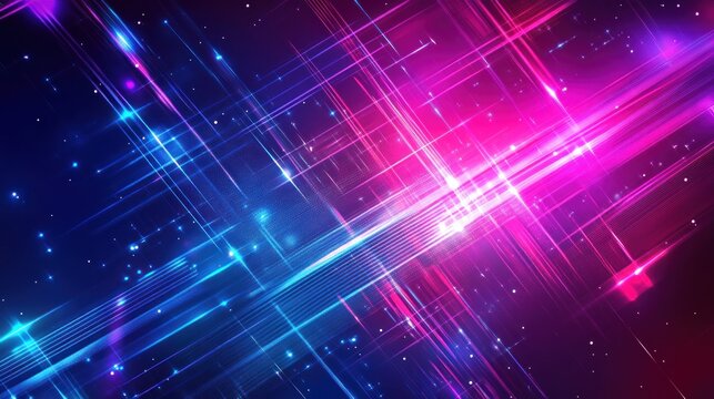 Abstract glowing lines, digital art, cosmic background, technology design