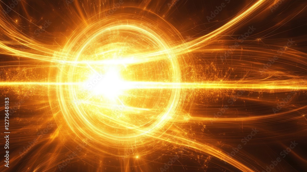 Fototapete abstract d rendering of a quantum field theory diagram with particles interacting and exchanging ene