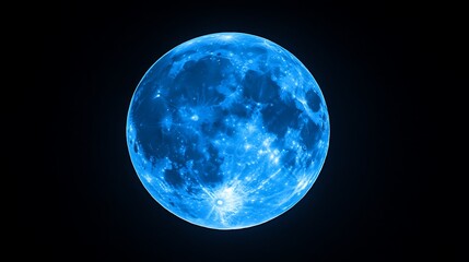 Obraz premium Detailed Blue Moon Image Against Black Background Celestial Event
