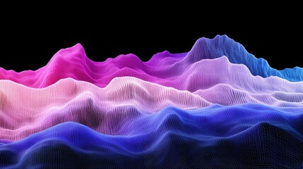 Abstract D rendering of a quantum phase transition with changing energy landscapes and particle configurations.