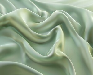 Obraz premium Soft silky light green fabric with folds for elegant fashion or background texture
