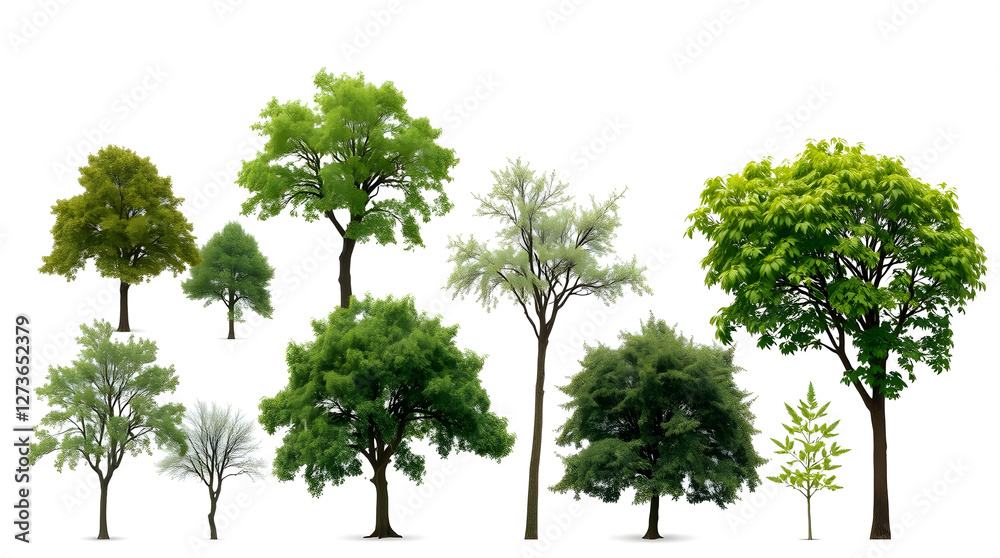 Poster collection tree isolate on white background