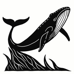 Kangaroo Silhouette Minimalist Vector Art on Solid White Background