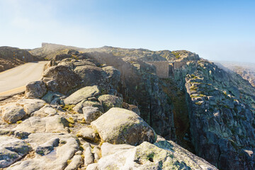 Asphalt road in mountain, Portugal