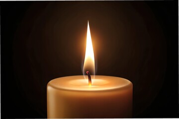 A Serene Candle Flame Flickers Gently, Casting Warm Light Against a Dark, Mysterious Background.
