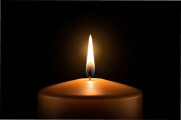 Captivating Candle Flicker Illuminates Darkness with Warmth and Serenity in Tranquil Ambiance