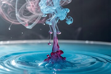 Swirling Colors of Ink Create Unique Patterns in Water, Captivating the Viewer’s Imagination