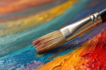 Vibrant brushstrokes of acrylic paint create an artistic explosion of color and texture on canvas.