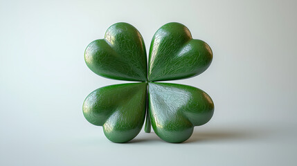 Glossy 3D representation of a four-leaf clover