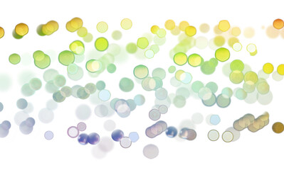 Blurred bokeh colors light glowing on transparent background