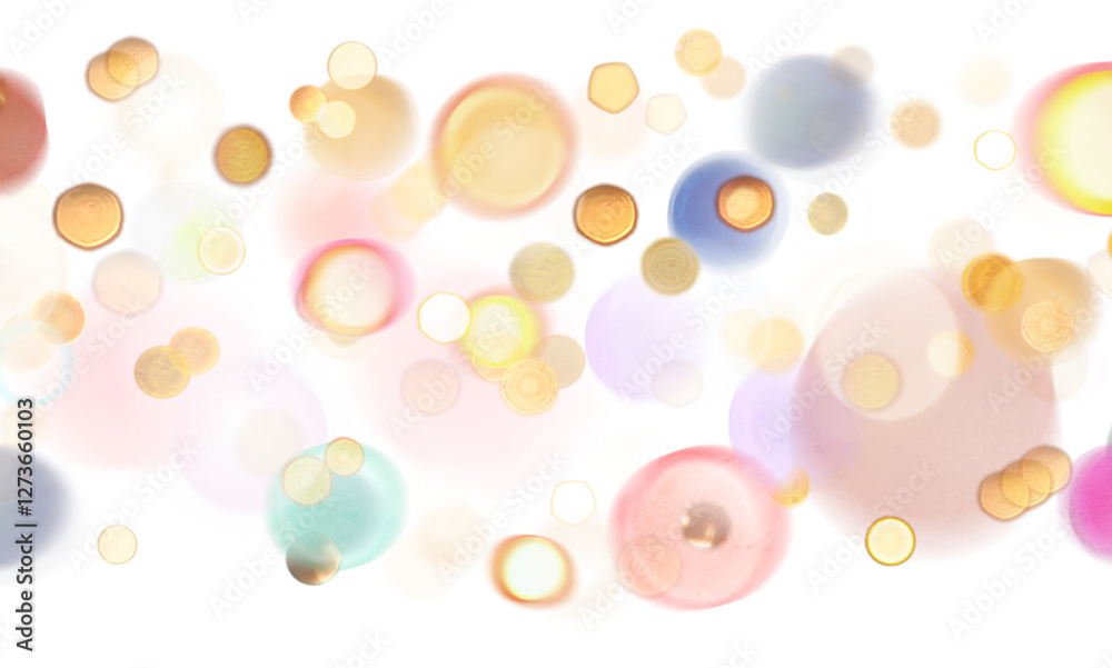 Wall mural blurred bokeh colors light glowing on transparent background