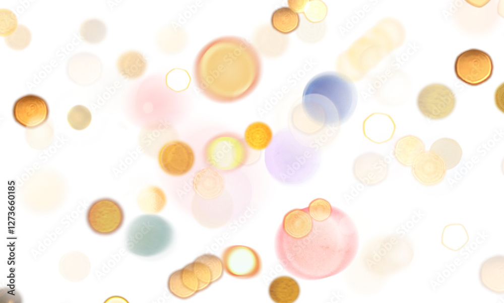 Sticker blurred bokeh colors light glowing on transparent background