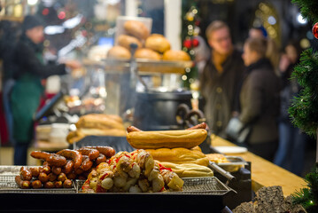 Food stall on Christmas fair