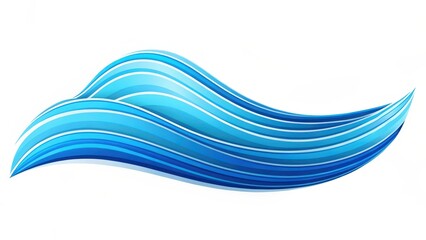 Abstract Blue Wave Design on White Background