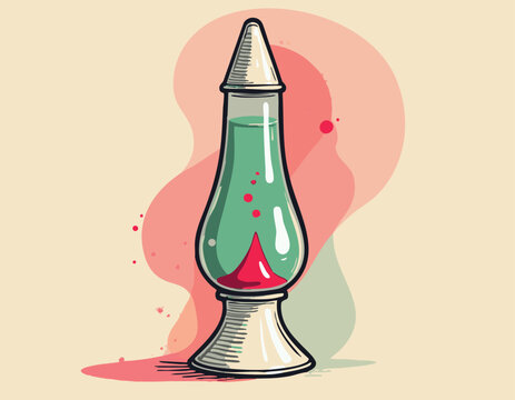 Retro style lava lamp illustration