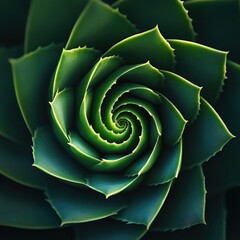 Fototapeta premium Spiral succulent plant close-up, nature background, botanical art