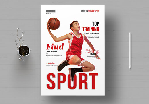 Sport Magazine Cover Template Layout